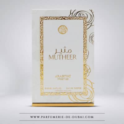 Scatola Mutheer - Eau de parfum per donna (flacone trasparente 100 ml) - Arabiyat Prestige