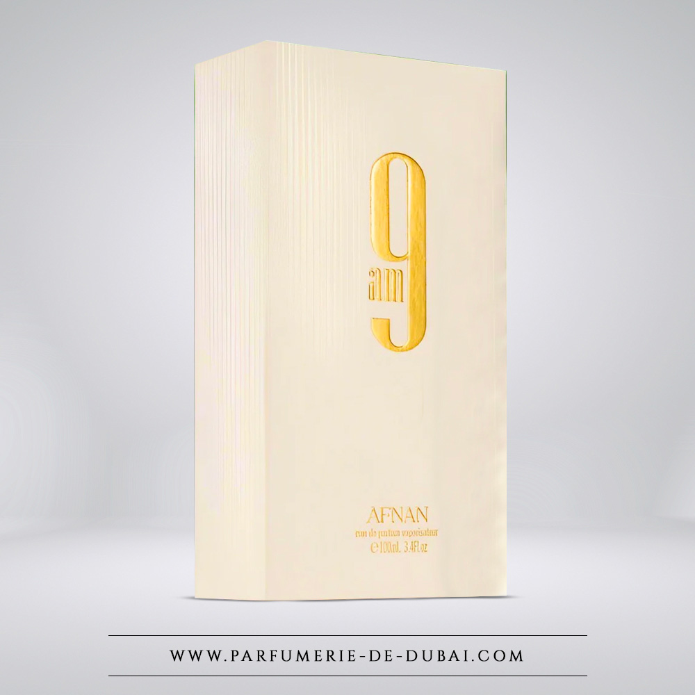 caja 9am - Eau de parfum para mujer (frasco dorado 100 ml) - Afnan Perfumes