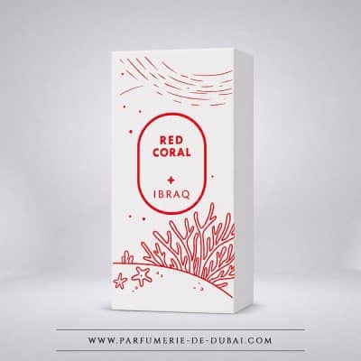 boite Red Coral – Eau de parfum de niche mixte (flacon blanc 100 ml) – Ibrahim Al Qurashi (IBRAQ)