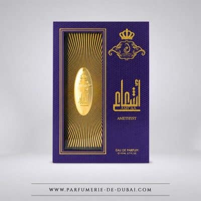 Caja Ash’aa Amethyst – Agua de perfume para mujer (frasco blanco de 110 ml) – Arabiyat Prestige