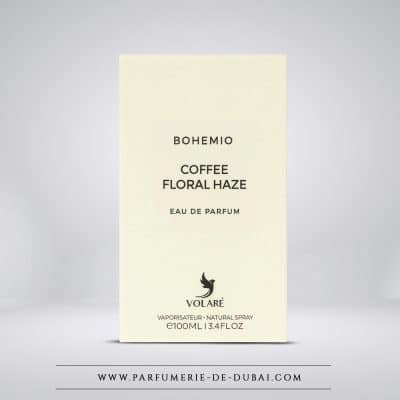 Caja Bohemio Coffee Floral Haze – Agua de perfume unisex (frasco transparente de 100 ml) – Volaré