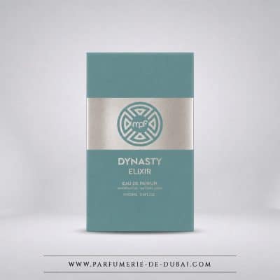 Embalagem Dynasty Elixir – Água de perfume masculina (frasco azul de 100 ml) – My Perfumes (MPF)