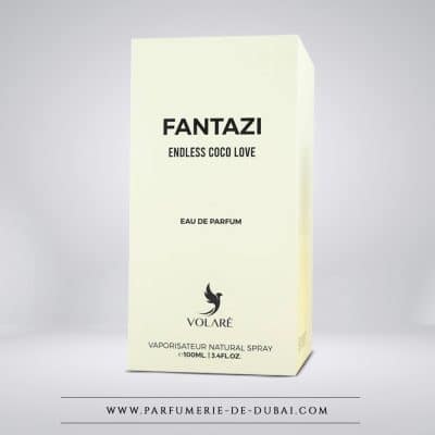 Caja Fantazi Endless Coco Love – Agua de perfume unisex (frasco transparente de 100 ml) – Volaré