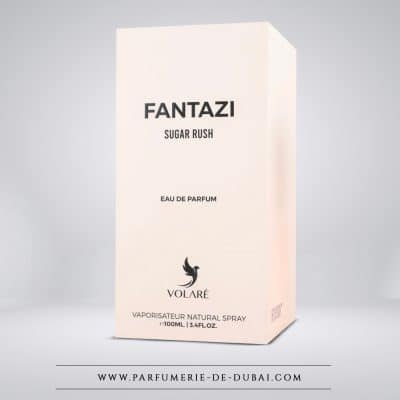 Caja Fantazi Sugar Rush – Agua de perfume unisex (frasco transparente de 100 ml) – Volaré