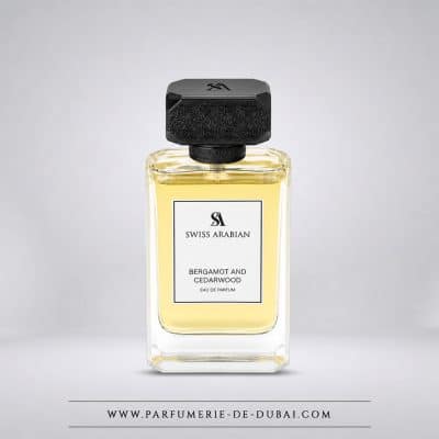 Bergamota y madera de cedro - Agua de perfume para hombre (frasco transparente de 100 ml) - Swiss Arabian