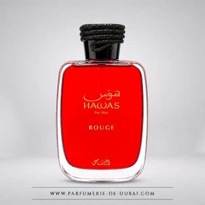 Hawas For Her Rouge – Eau de parfum voor vrouwen (rode flacon van 100 ml) – Rasasi