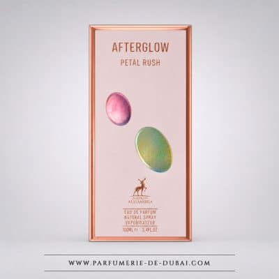 Caja Afterglow Petal Rush – Agua de perfume para mujer (frasco rosa de 100 ml) – Maison Alhambra