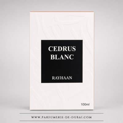 Caja Cedrus Blanc – Agua de perfume unisex (frasco rosa de 100 ml) – Rayhaan Perfumes