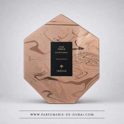 Caja «Coffret D’Or Tresor» – Agua de perfume unisex (frasco dorado de 85 ml + 10 ml + 10 ml) – Ibraheem AlQurashi