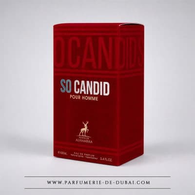 Caja «So Candid» para hombre – Agua de perfume masculina (frasco verde de 100 ml) – Maison Alhambra