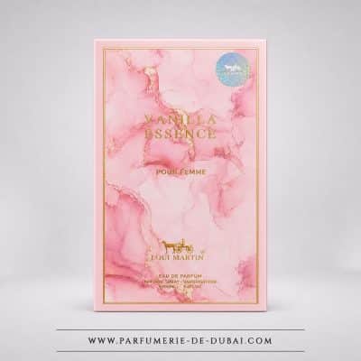 Pudełko Vanilla Essence – woda perfumowana dla kobiet (różowy flakon 100 ml) – Loui Martin
