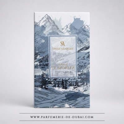 Caixa «Echoes of St. Moritz» – Água de perfume unissexo (frasco dourado de 100 ml) – Swiss Arabian
