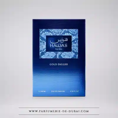 Opakowanie Hawas Gold Digger Rasasi, męska woda perfumowana 100 ml.