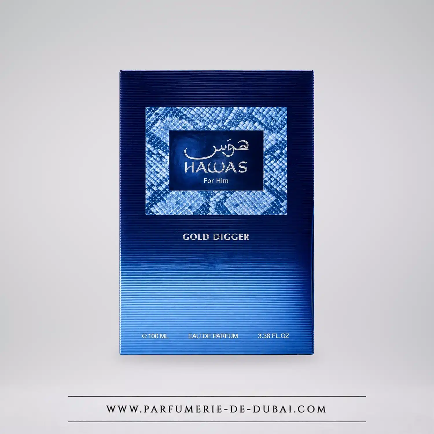 Opakowanie Hawas Gold Digger Rasasi, męska woda perfumowana 100 ml.