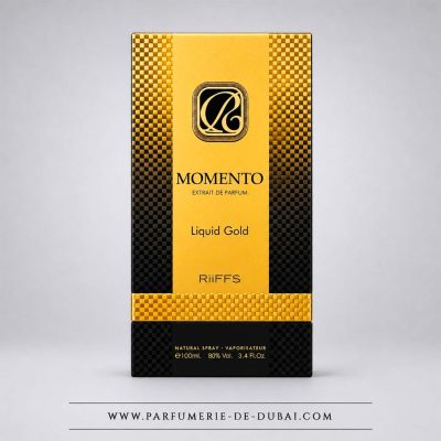 Momento Liquid Gold Box – Unisex Eau de Parfum (100 ml black and gold bottle) – Riiffs