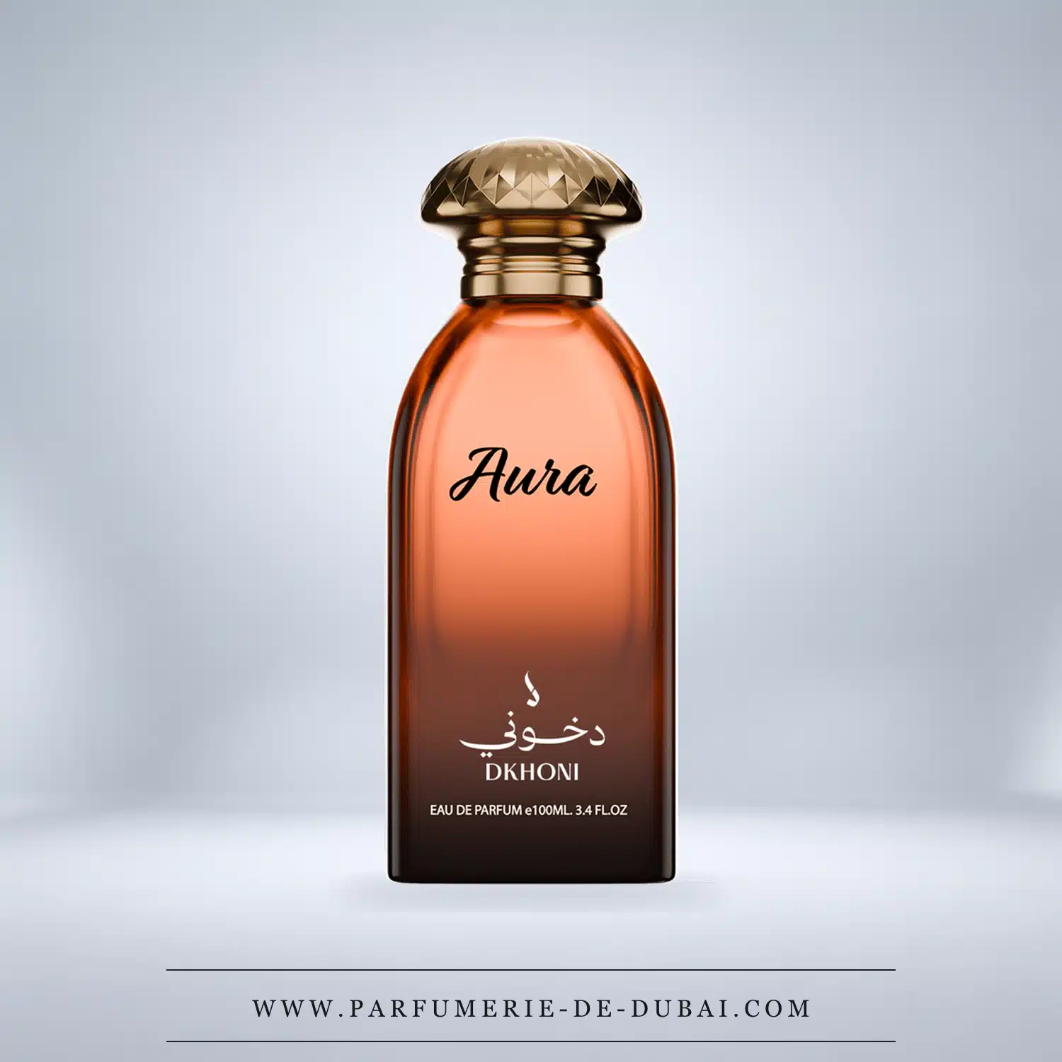 Aura – uniszex eau de parfum (áttetsző narancssárga üveg, 100 ml) – Dkhoon AlEmiratia
