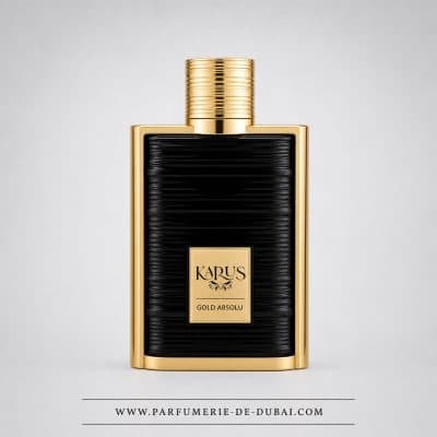 Karus Gold Absolu – Água de perfume masculina (frasco preto dourado de 100 ml) – Khadlaj