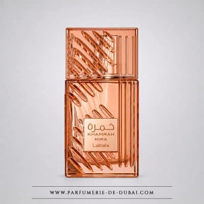 Khamrah Mira – Eau de parfum féminine (flacon rose transparent 100 ml) – Lattafa