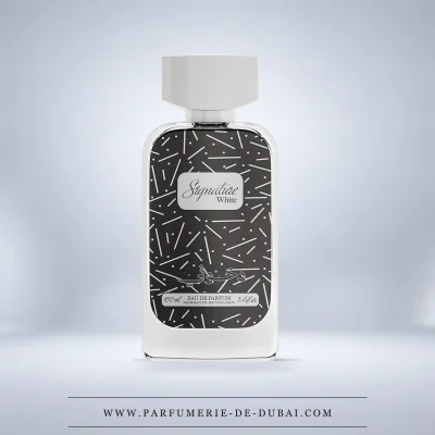 Signature White – Eau de parfum unisex (zwart-wite flacon, 100 ml) – Dkhoon AlEmiratia